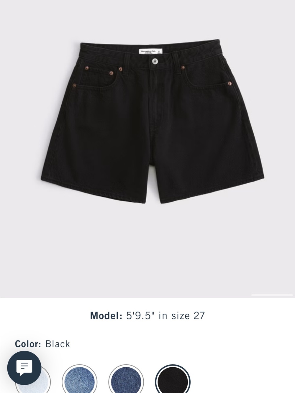 Abercrombie & Fitch Black High-Rise Denim Shorts